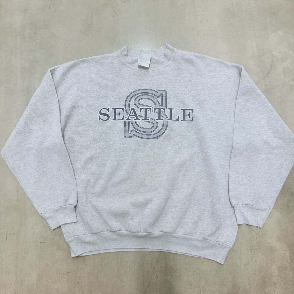 Vintage 90s Seattle Sweatshirt Gray Crewneck